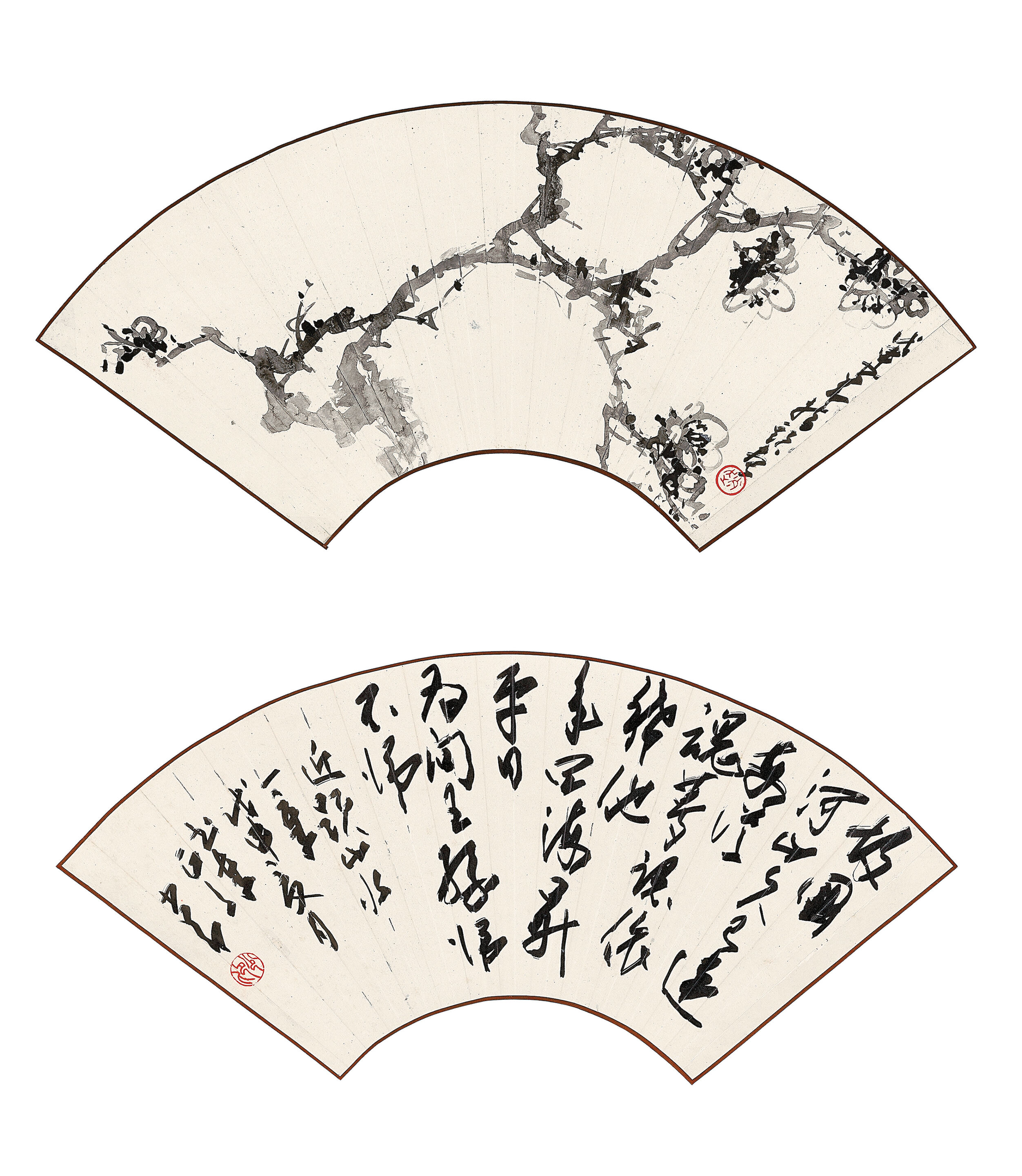 Plum Blossom; Poem in Running Script, 1968