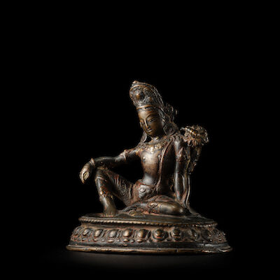 A COPPER ALLOY FIGURE OF INDRA NEPAL, 15TH/16TH CENTURY